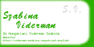 szabina viderman business card